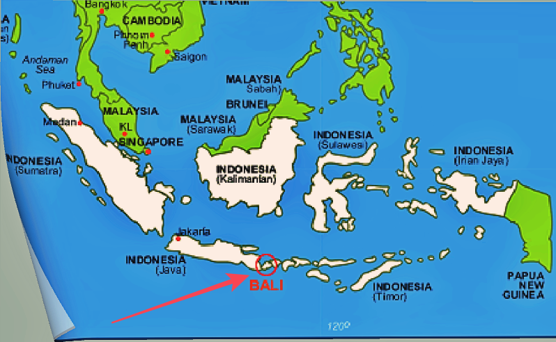 peta bali indonesia
