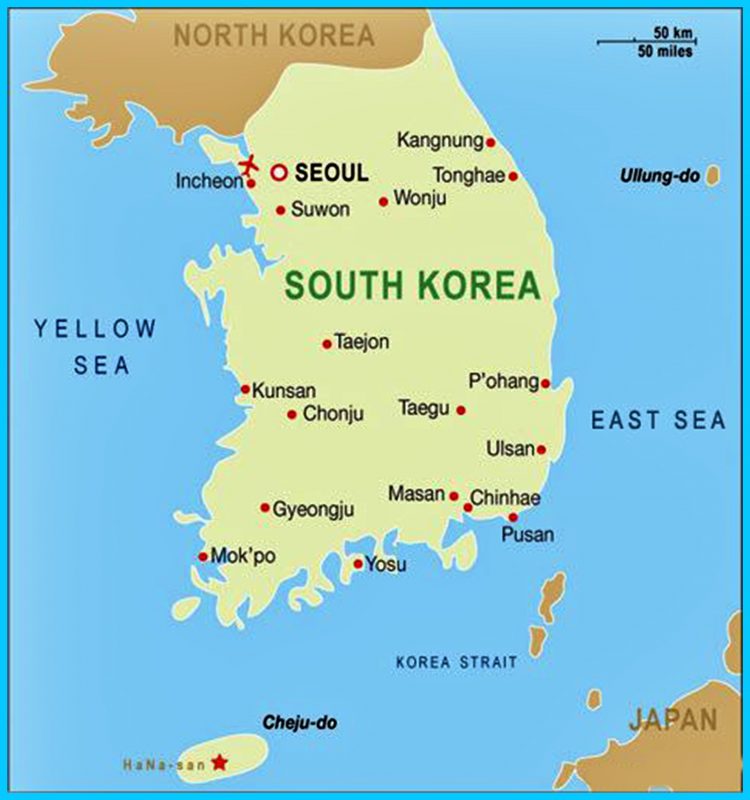 Gambar Peta Korea Selatan