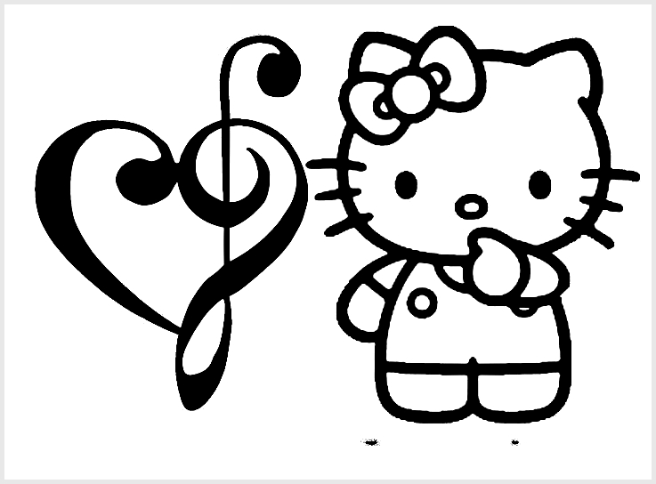 Sketsa Hello Kitty Love