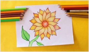 sketsa gambar bunga