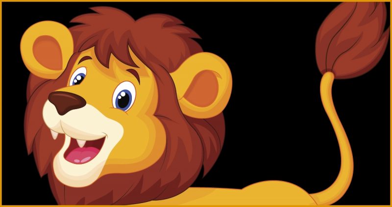 gambar kartun lucu singa ramah