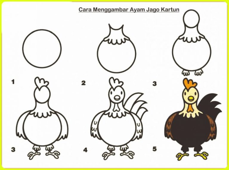 √ Gambar Sketsa Ayam: Jago, Betina, Bangkok, Goreng, Kartun Lengkap