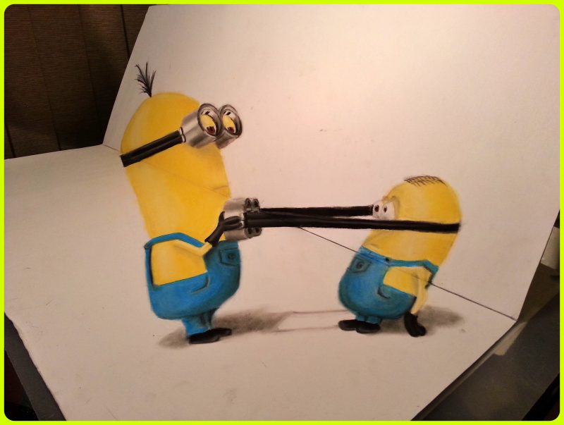 sketsa minion 3d