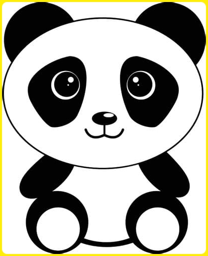 sketsa panda hitam putih