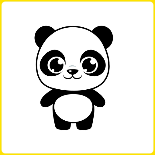 sketsa panda imut